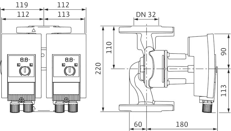 Насос циркуляційний Wilo Yonos MAXO-D 32/0,5-7 (2160585)
