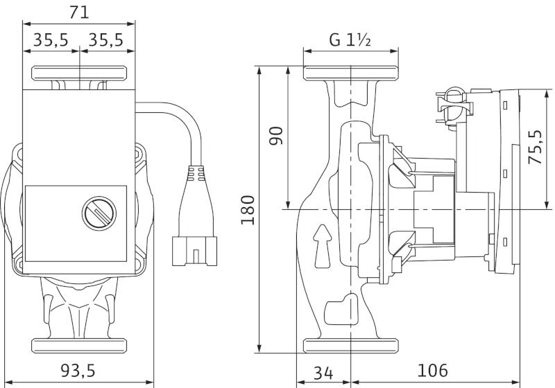 Насос циркуляційний Wilo Yonos PICO-STG 25/1-7,5-180 (4527504)