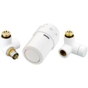 013G4008 Danfoss Комплект для лівого підключення радіатора, білий RAL9016: запірний клапан RA-URX, термостатичний клапан RLV-X, термоелемент RAX
