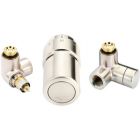 013G4010 Danfoss Комплект для лівого підключення радіатора, нержавіюча сталь: запірний клапан RA-URX, термостатичний клапан RLV-X, термоелемент RAX