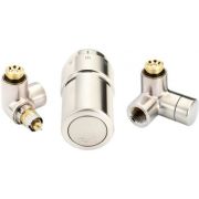 013G4010 Danfoss Комплект для лівого підключення радіатора, нержавіюча сталь: запірний клапан RA-URX, термостатичний клапан RLV-X, термоелемент RAX