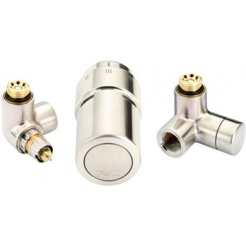 013G4010 Danfoss Комплект для лівого підключення радіатора, нержавіюча сталь: запірний клапан RA-URX, термостатичний клапан RLV-X, термоелемент RAX