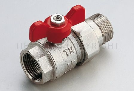 Кульовий кран (американка) Tiemme ВН прямий 1/2` (метелик) 2120003