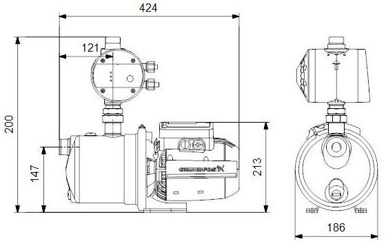 Насосна установка Grundfos JP 4-54 PM1 1x230V 50Hz