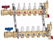 Caleffi колектор у зборі з витратомірами подача 1 1/4`, розмір 3/4`, виходи 10