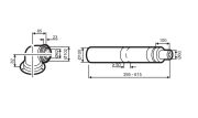 Buderus (конд.) Коаксильний горизонтальний комплект: відведення 90° + подовжувач 990-1200 мм, Ф 60/100 (7736995011)