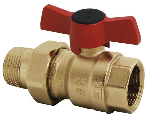 Кульовий кран Herz ВР-НР з американкою метелик PN 16 DN 32 (1221114)