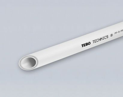 10058726 TEBO Полипропиленовая труба PPR с алюминиевой армировкой 25 мм, длина 4000 мм, белая, Турция, максимальная температура 95°C, гарантия 7 лет