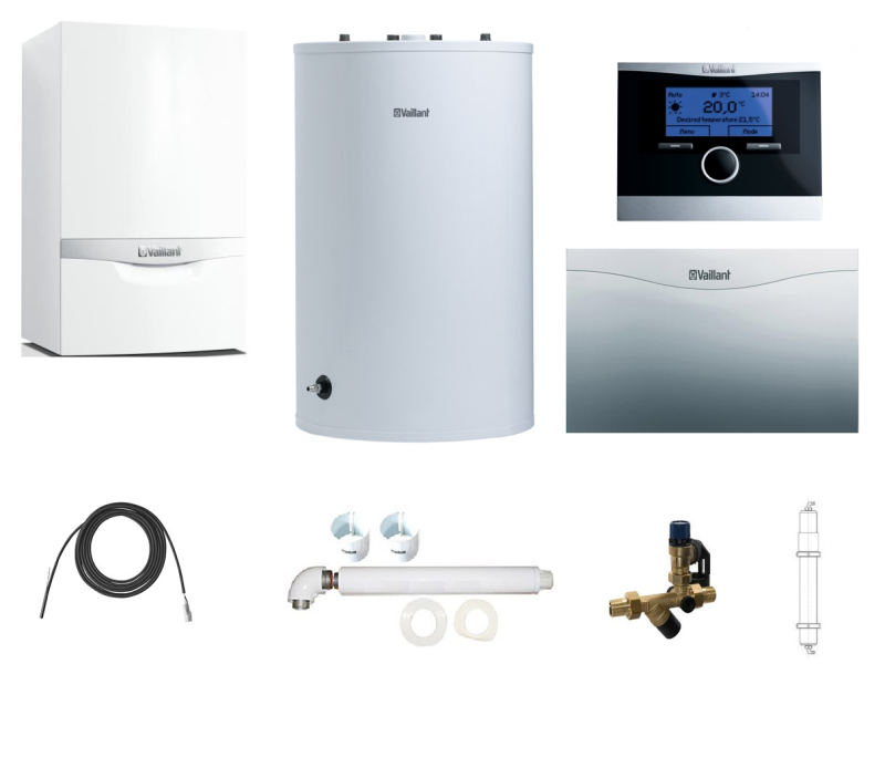 Пакет Vaillant ecoTEC plus VU OE 466+VIH R200 + VRC470 + VR 61 + Патрон для пом'якшення води підживлення (0020200168)