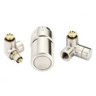 013G4009 Danfoss Комплект для правого підключення радіатора, нержавіюча сталь: запірний клапан RA-URX, термостатичний клапан RLV-X, термоелемент RAX