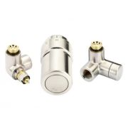 013G4009 Danfoss Комплект для правого підключення радіатора, нержавіюча сталь: запірний клапан RA-URX, термостатичний клапан RLV-X, термоелемент RAX