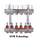 Колектор ECO Tehnology (регулювальні вентилі та кріпильні планки) 001С1`x10
