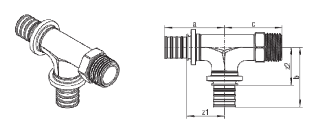 REHAU Трійник RAUTITAN RX із зовнішнім різьбленням 16-16-R 1/2 ( 366279001 )
