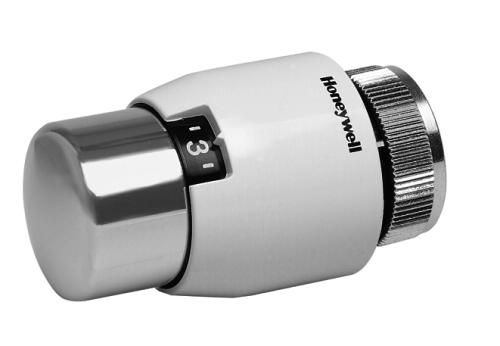 Термостатична головка Honeywell T4021 білий/хром версія `ЛЮКС` М30Х1.5 (налаштування 7 ... 27 C)