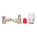 013G2219 Danfoss Комплект термостатический угловой 1/2, 3 эл., Клапан RA-FN + термостатический элемент RAS-C + клапан запорный RLV-S