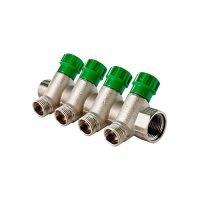 Valtec VTc.560 коллектор регул. Нар.резьба 4в..х3/4`х1/2`х35* Никель