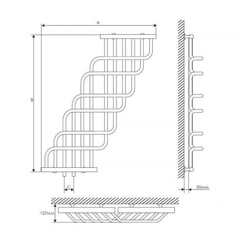 Сушка для рушників Laris Ніагара П32/25 370х1500 mm