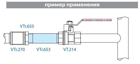 VTr.653.N.0408 Сгон 1/2`х80 НИКЕЛЬ Valtec