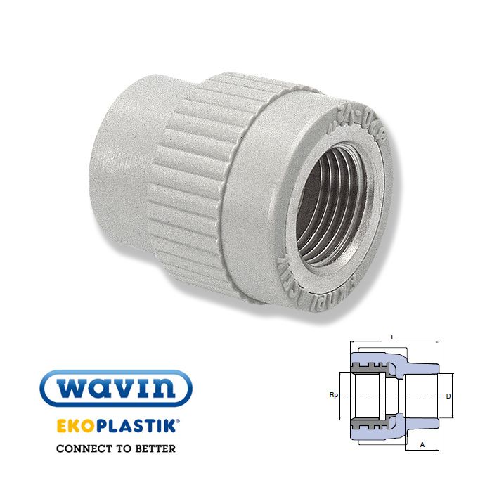 Wavin Ekoplastik Поліпропіленовий перехід з МРВ 50x6/4 R