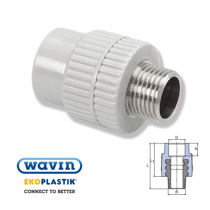 Wavin Ekoplastik Поліпропіленовий перехід із МРН 63x2 R