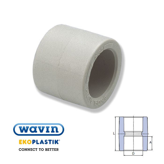 Wavin Ekoplastik Поліпропіленова муфта 50