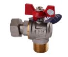 Кран кульовий кутовий з накидною гайкою SOLOMON 1/2" ЗВ PN40 160402
