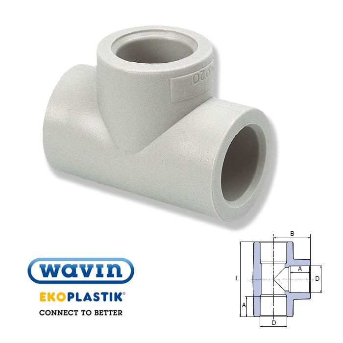 Wavin Ekoplastik Полипропиленовый тройник 75
