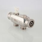 VTc.505.SS.060502 Valtec Колектор з нерж. сталі, з м-о розчинних. 50мм, 1`х 2 вих. 3/4` Євроконус