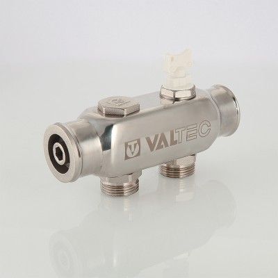 VTc.505.SS.060503 Valtec Колектор з нерж. сталі, з м-о розчинних. 50мм, 1 `х 3 вих. 3/4` Євроконус